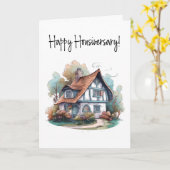 コテージホーム魅力的アニバーサリーカード カード (黄色い花)