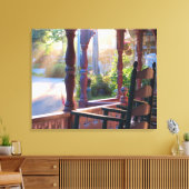 コテージポーチインアーリーサン – Martha's Vinyard キャンバスプリント (インサイチュ (リビング))