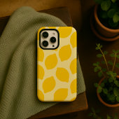 コテージミニマルスタイルレモンパターン iPhoneケース