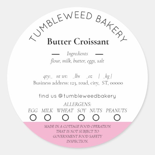 コテージモダンフードロースティッカー ラウンドシール (正面)
