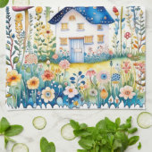 コテージモノグラムのコアホームウィズマッシュルーム | キッチンタオル (折り畳み)