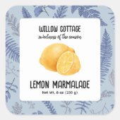 コテージレモンマーマレード製品ラベルシール スクエアシール (正面)