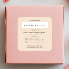 コテージローベージュ成分及びアレルゲンラベル スクエアシール