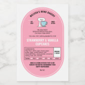 コテージローホームベーカリーラベルフェミニン赤面ピンク フードラベル (シングルラベル)