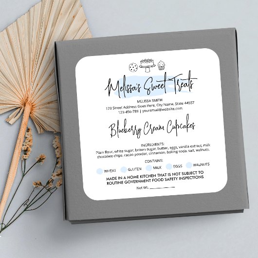 コテージローホームライトブルーベーカリーフードライセンス スクエアシール