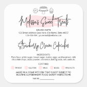 コテージローラベルホームベーカリー成分ステッカー スクエアシール (正面)