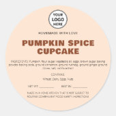 コテージローラベルホームベーカリー成分ステッカー ラウンドシール (正面)