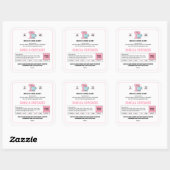 コテージローラベル赤面ピンクホワイトベーカリーシール スクエアシール (シート)