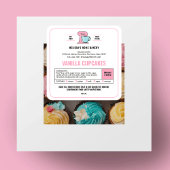 コテージローラベル赤面ピンクホワイトベーカリーシール スクエアシール