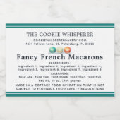 コテージロー・ホームベーカリーの成分・アレルゲン フードラベル (シングルラベル)