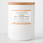 コテージロー・ホームベーカリーの成分・アレルゲン フードラベル (正面)