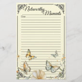 コテージワイルドフラワーソフトイエローバインダーノートページ (正面)