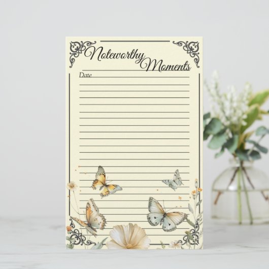 コテージワイルドフラワーソフトイエローバインダーノートページ (スタンド正面)