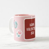 コテージ伝統的バレンタインデーの切り抜きデザイン ツートーンマグカップ (正面左)