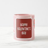 コテージ伝統的バレンタインデーの切り抜きデザイン ツートーンマグカップ (中央)