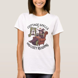 コテージ呪文と居心地の読良い魔女茶秋 Tシャツ