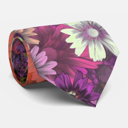 コテージ園花柄 ネクタイ (ロール)