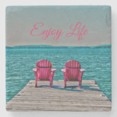 コテージ楽しむアディロン素朴ダックチェアでの生活 ストーンコースター (正面)