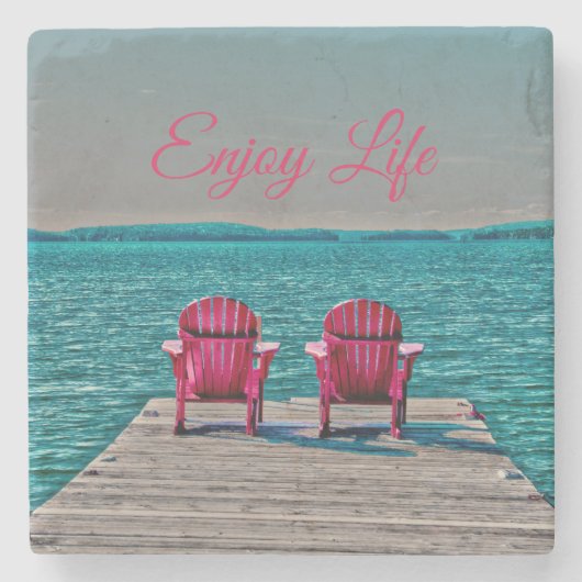 コテージ楽しむアディロン素朴ダックチェアでの生活 ストーンコースター (正面)