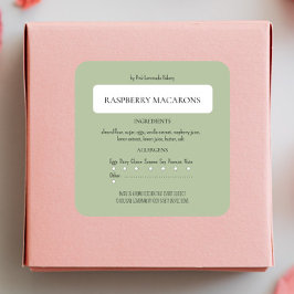 コテージ法ベーカリー成分およびアレルゲン標識 スクエアシール