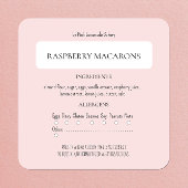 コテージ法ベーカリー成分およびアレルゲン標識 スクエアシール