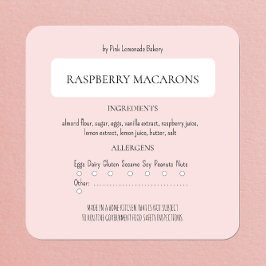 コテージ法ベーカリー成分およびアレルゲン標識 スクエアシール