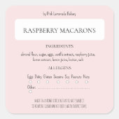 コテージ法ベーカリー成分およびアレルゲン標識 スクエアシール (正面)