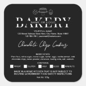 コテージ法ミニマリスト白黒フードライセンス スクエアシール (正面)