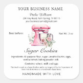 コテージ法食品ベーカリーラベル スクエアシール (正面)