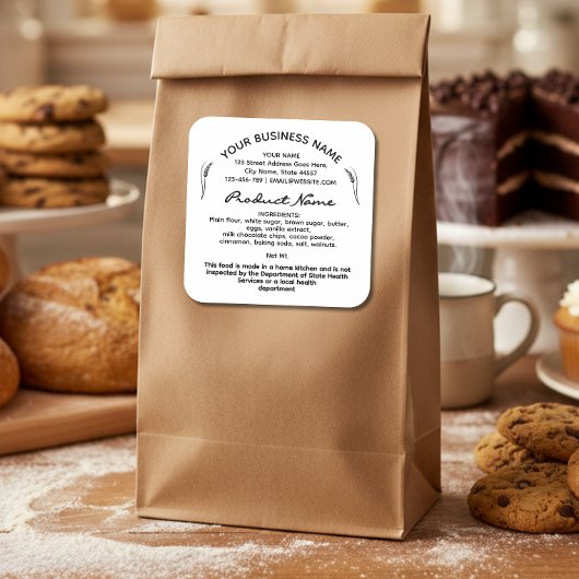 コテージ法食品ラベルのシール スクエアシール