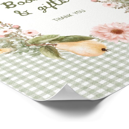 コテージ洋ナシ赤ちゃんシャワーブックとギフト ポスター (角)