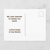 コテージ滞在のお礼ハウスゲスト ポストカード (裏面)