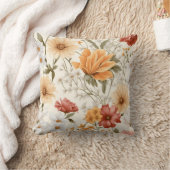 コテージ牧草地カラフル野草 クッション (ブランケット)