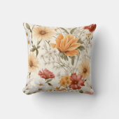 コテージ牧草地カラフル野草 クッション (正面)