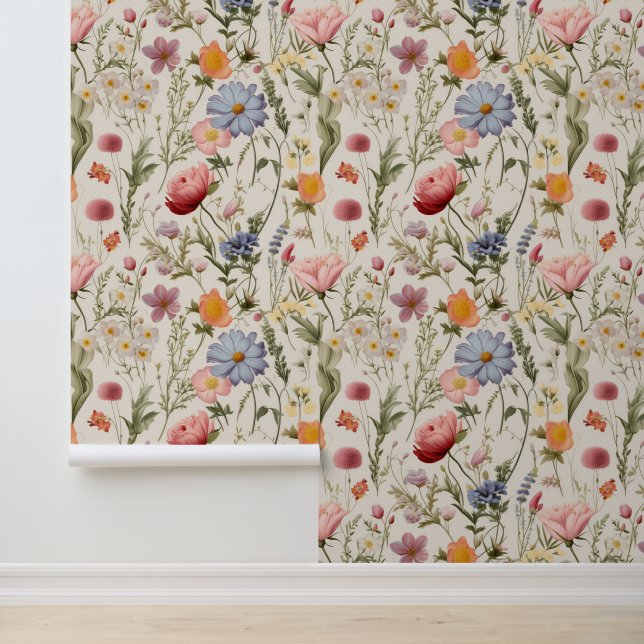 コテージ牧草地カラフル野草 壁紙 (アプリケーション)