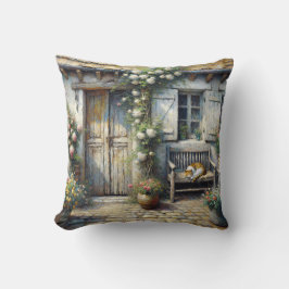 コテージ猫の木製ベンチ クッション