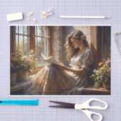 コテージ窓空想ロマンチック読のデコパージュ 薄葉紙 (クラフト)