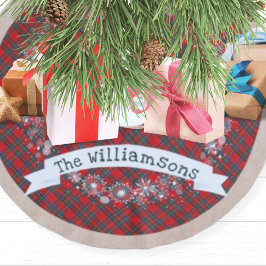 コテージ素朴クリスマスプレッドスノーフレークスバーラップ ブラッシュドポリエステルツリースカート