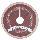 コテージ素朴クリスマスプレッドスノーフレークスバーラップ ブラッシュドポリエステルツリースカート (正面)