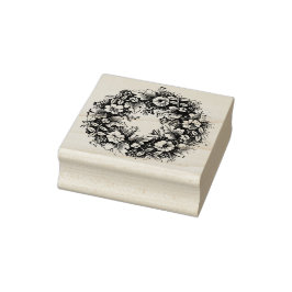 コテージ素朴コアリースヴィンテージゴムスタンプ ラバースタンプ