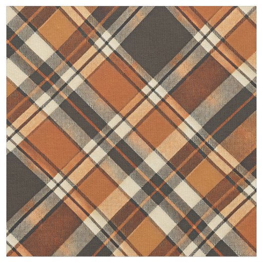 コテージ素朴コアレンジベージュプレイドパターン ファブリック (クローズアップ)