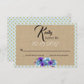 コテージ素朴バラ春の結婚式スイートパーティー 出欠カード (正面/裏面)