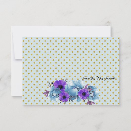 コテージ素朴バラ春の結婚式スイートパーティー 出欠カード (裏面)