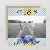 コテージ素朴バラ結婚のスイート日付の保存 招待状 (正面/裏面)