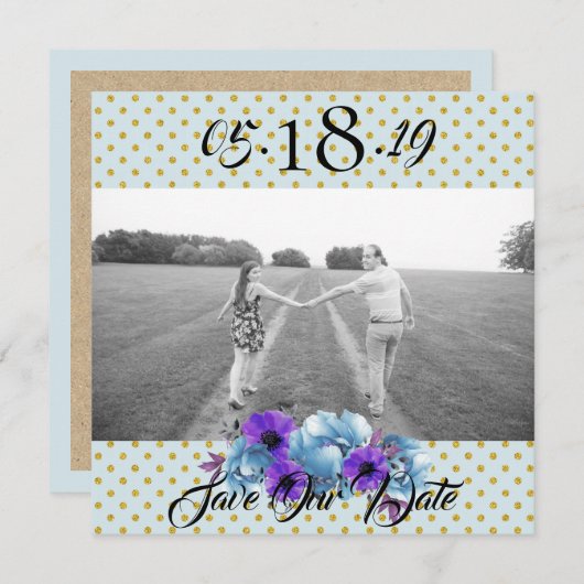 コテージ素朴バラ結婚のスイート日付の保存 招待状 (正面/裏面)