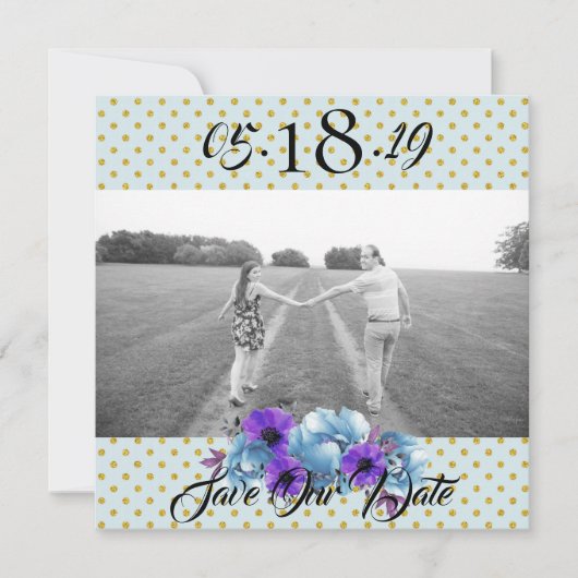 コテージ素朴バラ結婚のスイート日付の保存 招待状 (正面)