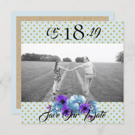 コテージ素朴バラ結婚のスイート日付の保存 招待状