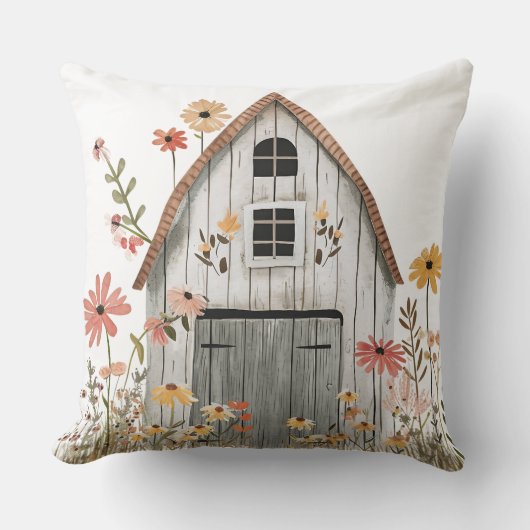 コテージ素朴フローラピロー、ヴィンテージファームハウス クッション (正面)