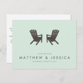 コテージ結婚式の日付の保存//ポストカード 案内ポストカード (正面/裏面)