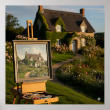 コテージ絵を描の